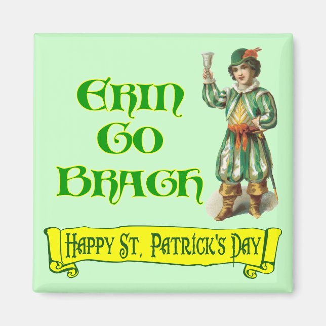 Erin Go Braugh Happy St. Patrick's Day Saying Magnet (Front)
