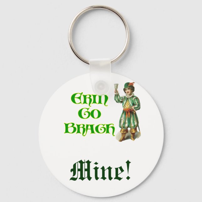 Erin Go Braugh Personalizeable Irish Saying Key Ring (Front)