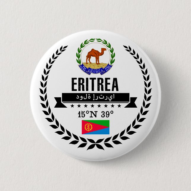Eritrea 6 Cm Round Badge (Front)