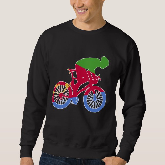 Eritrea Biker Nation Rider World Flags Sweatshirt (Front)