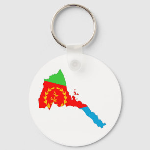 Eritrea country flag map shape silhouette key ring