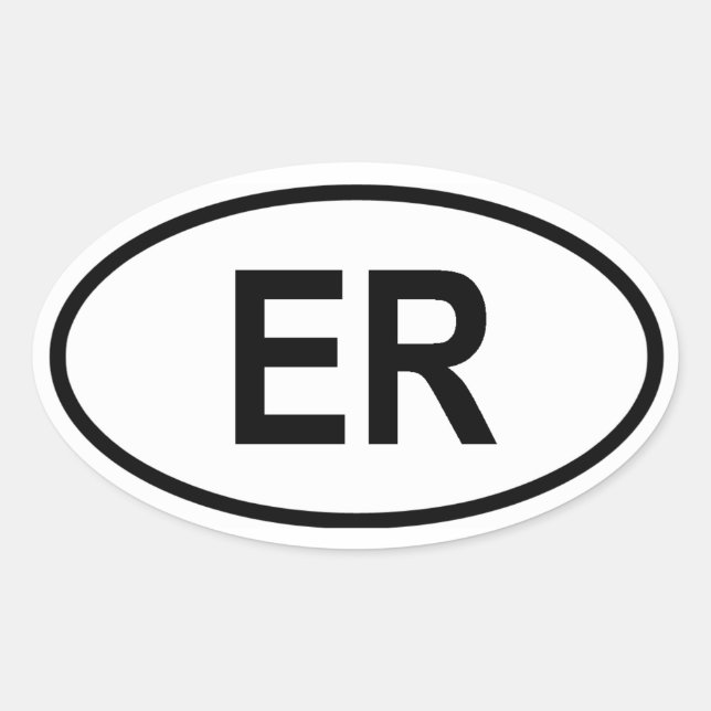 Eritrea  "ER" Oval Sticker (Front)