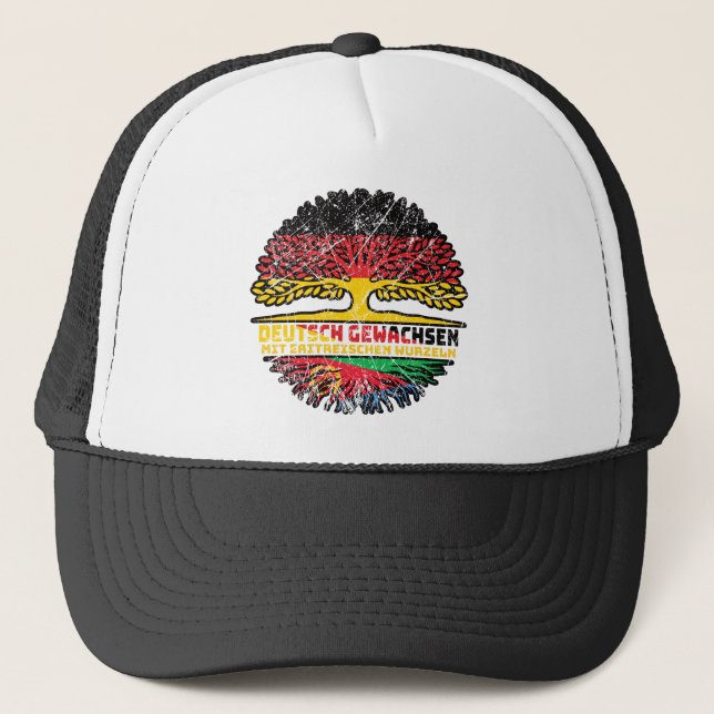 Eritrea Eritrean German Germany Baum Wurzel Trucker Hat (Front)