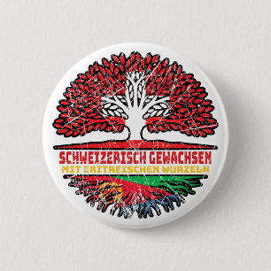 Eritrea Eritrean Schweizer Schweiz Baum Wurzel 6 Cm Round Badge