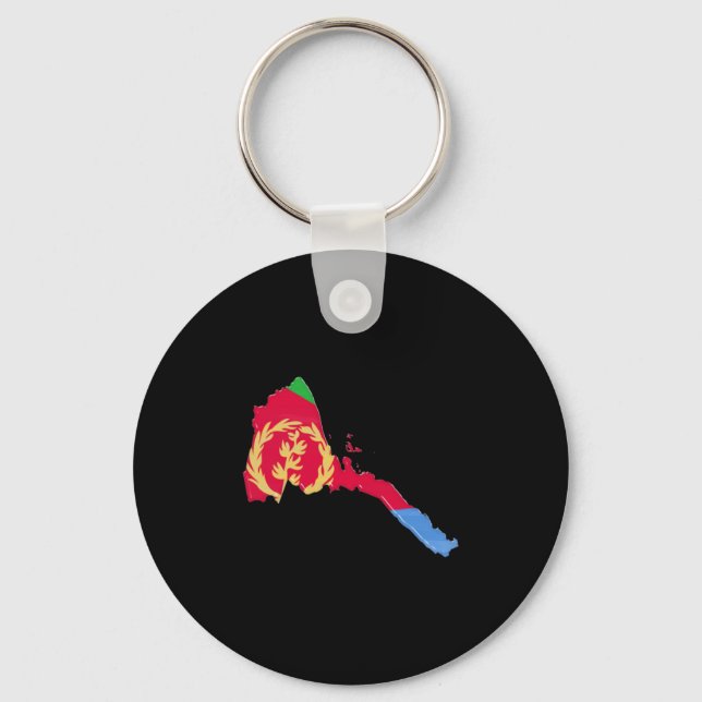Eritrea flag and map key ring (Front)
