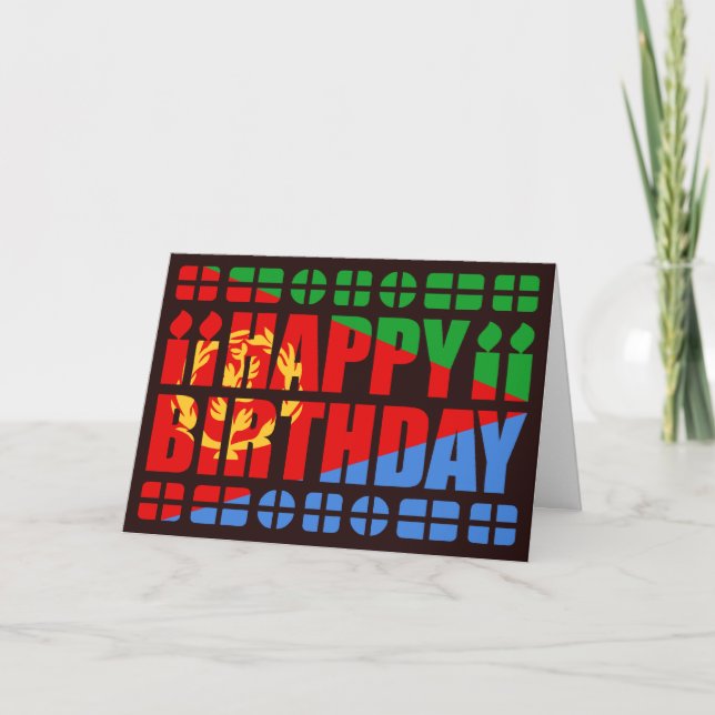 Eritrea Flag Birthday Card (Front)