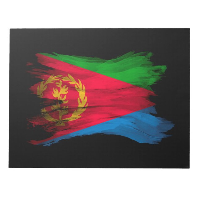 Eritrea flag brush stroke, national flag notepad (Front)