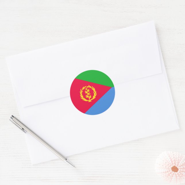 Eritrea flag classic round sticker (Envelope)