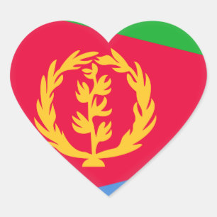 Eritrea Flag Heart Sticker