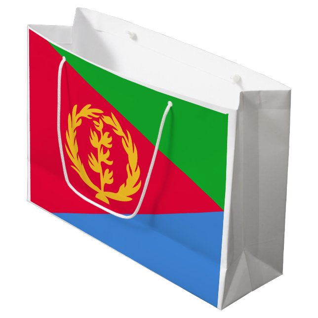 Eritrea Flag Large Gift Bag (Front Angled)