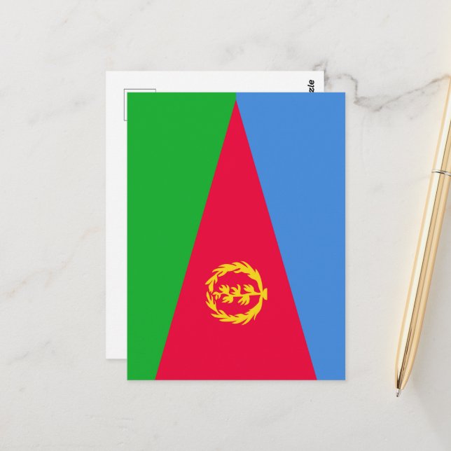 Eritrea flag postcard (Front/Back In Situ)