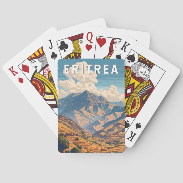 Eritrea Illustration Travel Art Vintage Playing Cards (Back)