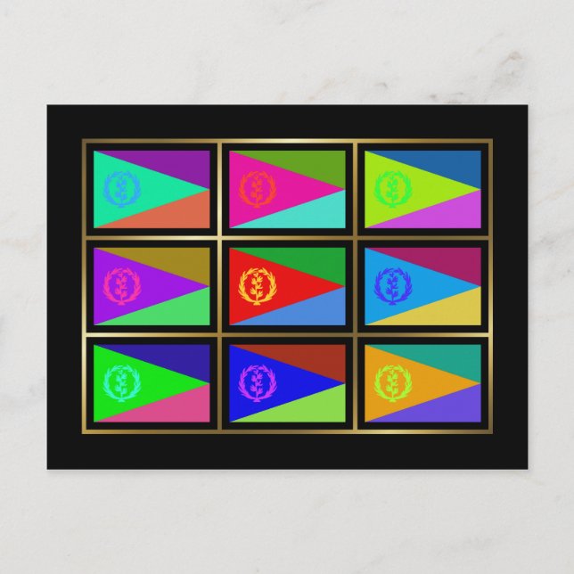 Eritrea Multihue Flags Postcard (Front)