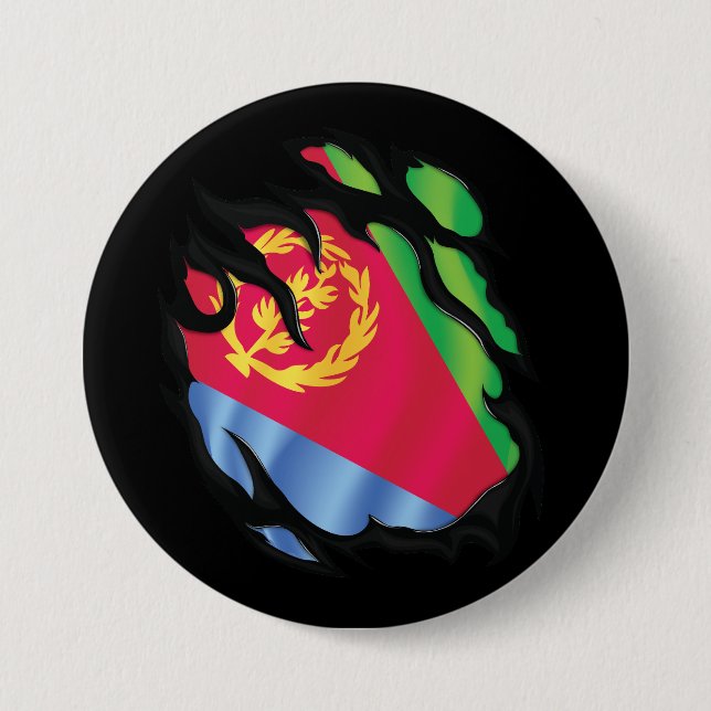 Eritrea Ripped Flag 7.5 Cm Round Badge (Front)