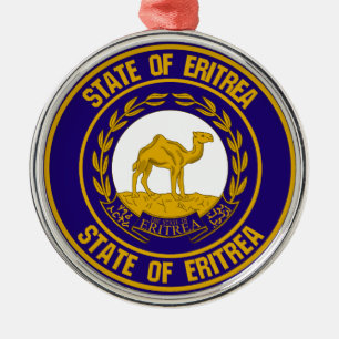Eritrea  Round Emblem Metal Tree Decoration