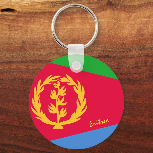 Eritrean Flag & Eritrea holiday, patriots / sports Key Ring (Front)