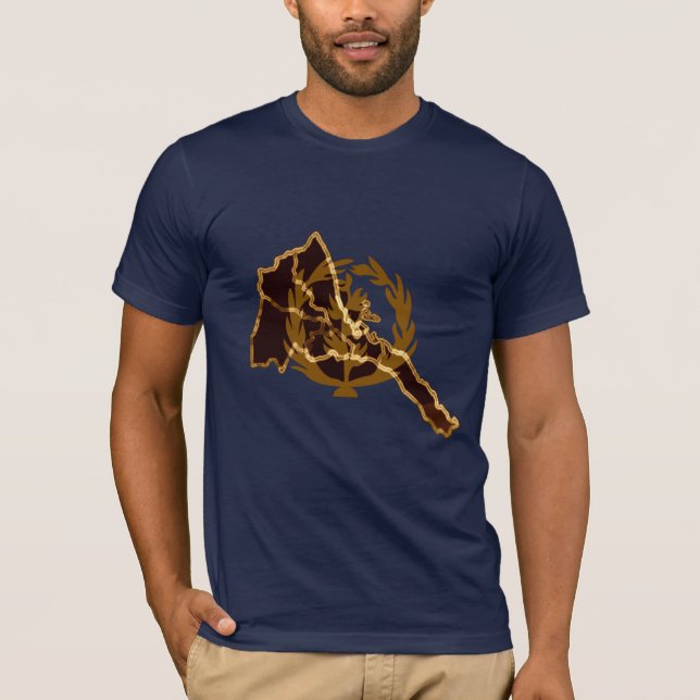 Eritrean Map wreath  upright olive-branch symbol T-Shirt (Front)