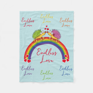 Erizos enamorados fleece blanket
