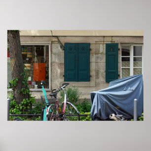 Erlangen Windows and Bicycle in Germany Poster