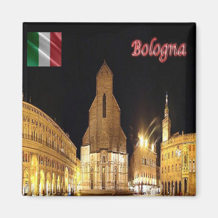 ERM001 BOLOGNA by Night, Italy, Fridge Magnet