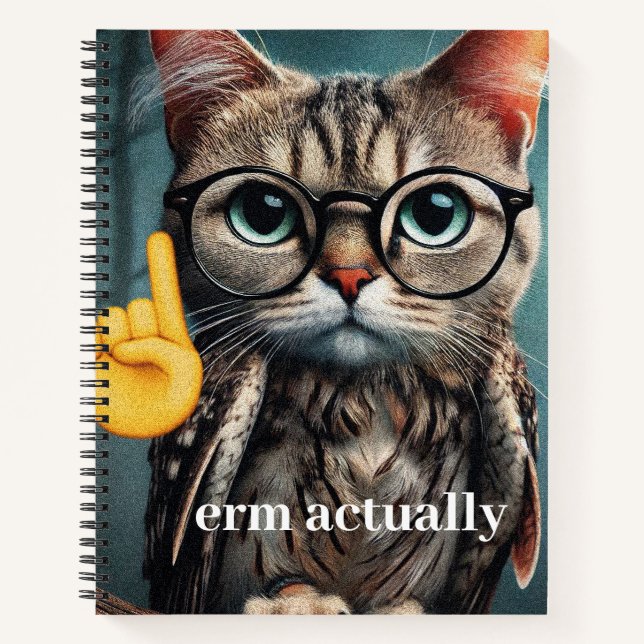 Erm Actually... Nerd Cat Meme  Notebook (Front)