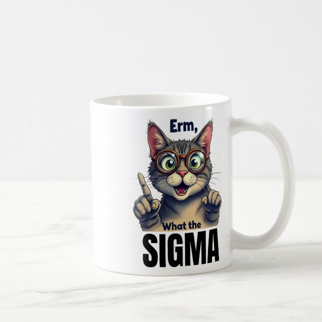 Erm What The Sigma Funny Cat Lovers  Coffee Mug (Right)