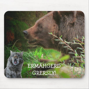Ermahgerd Gersley! Cat Meme Mouse Pad