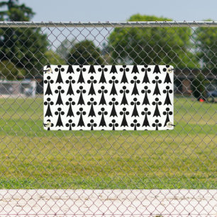 Ermine Pattern, Mediaeval Pattern, Black on White Banner