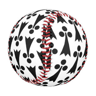 Ermine Pattern, Mediaeval Pattern, Black on White Baseball