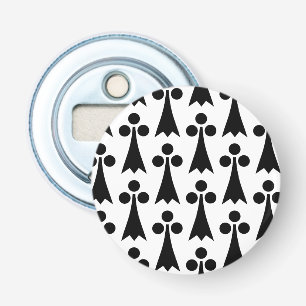 Ermine Pattern, Mediaeval Pattern, Black on White Bottle Opener
