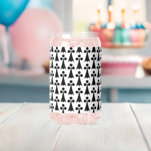 Ermine Pattern, Mediaeval Pattern, Black on White Can Glass