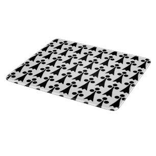 Ermine Pattern, Mediaeval Pattern, Black on White Cutting Board