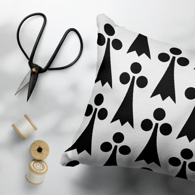 Ermine Pattern, Mediaeval Pattern, Black on White Decorative Cushion (Creator Uploaded)