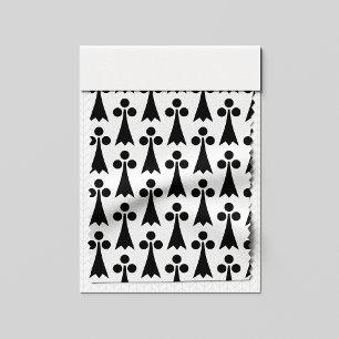 Ermine Pattern, Mediaeval Pattern, Black on White Fabric