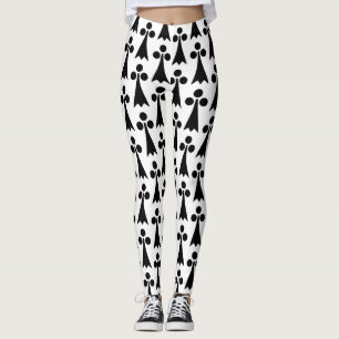 Ermine Pattern, Mediaeval Pattern, Black on White Leggings