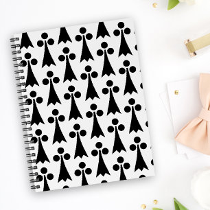 Ermine Pattern, Mediaeval Pattern, Black on White Planner