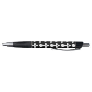 Ermine Pattern, Mediaeval Pattern, White on Black