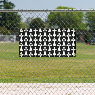 Ermine Pattern, Mediaeval Pattern, White on Black Banner