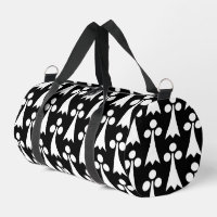 Ermine Pattern, Mediaeval Pattern, White on Black