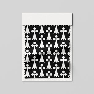 Ermine Pattern, Mediaeval Pattern, White on Black Fabric