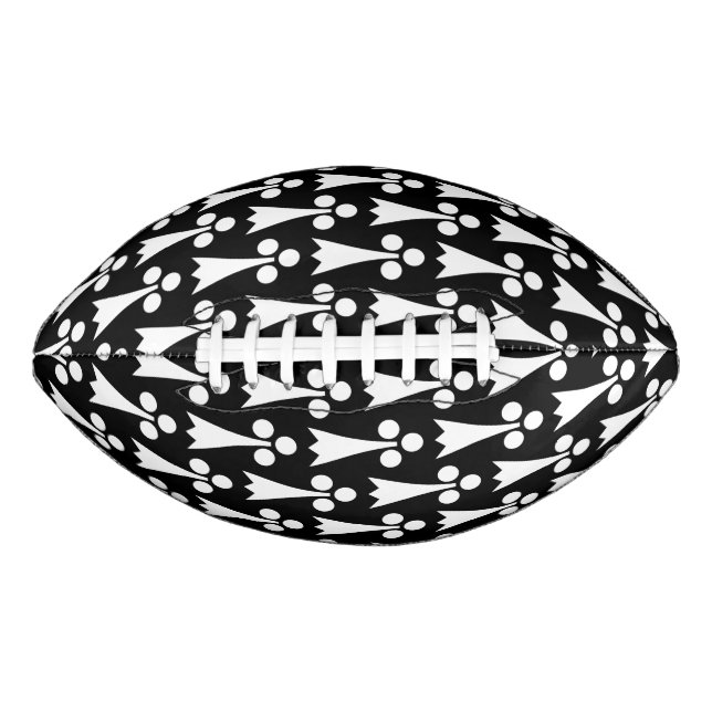 Ermine Pattern, Mediaeval Pattern, White on Black Football (Front)