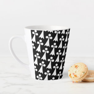 Ermine Pattern, Mediaeval Pattern, White on Black Latte Mug