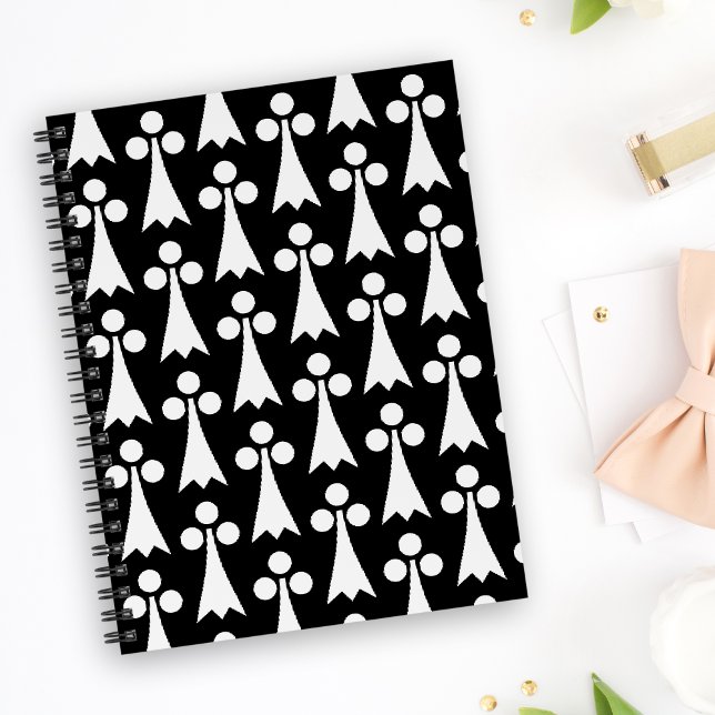 Ermine Pattern, Mediaeval Pattern, White on Black Planner (Creator Uploaded)