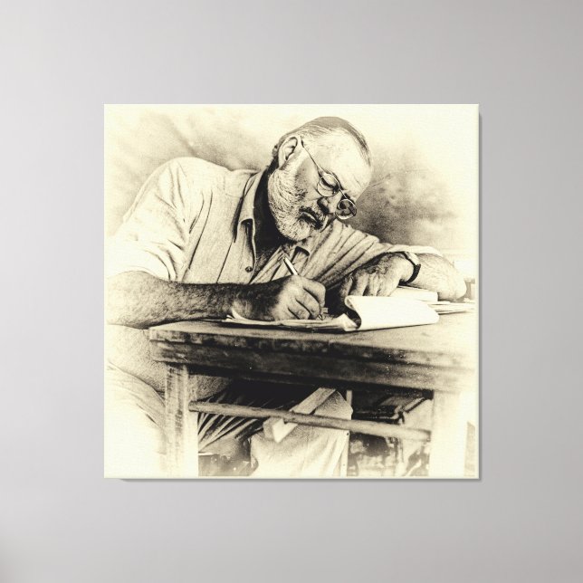 Ernest Hemingway in Kenya Canvas Print (Front)