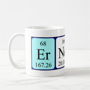 Ernest periodic table name mug