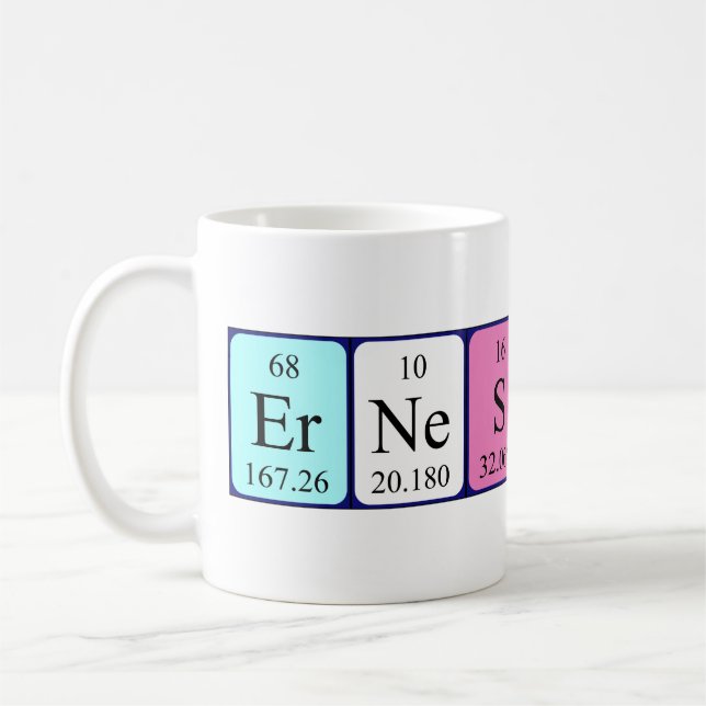 Ernestine periodic table name mug (Left)