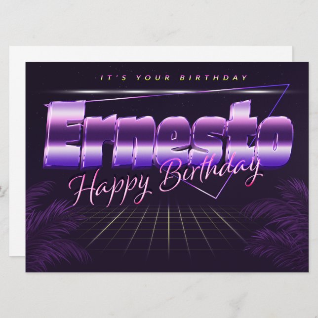 Ernesto Name First Name pura retro card Birthday (Front/Back)
