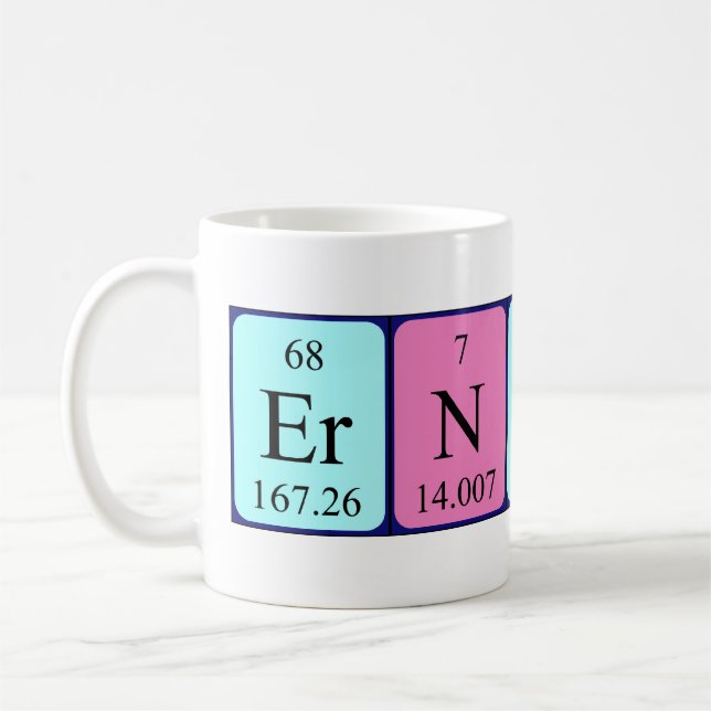 Ernesto periodic table name mug (Left)