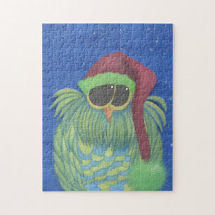 Ernesto The Adorable Secret Santa Owl Jigsaw Puzzle