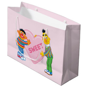 Ernie & Bert Big Valentine's Heart Large Gift Bag